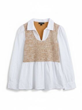 Absolutely Famous Peplum Layered Look Two in One Top Size Small
